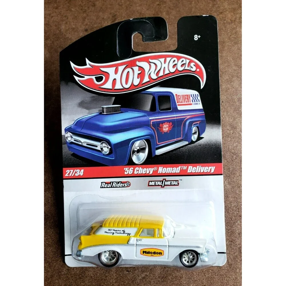 2010 Hot Wheels '56 CHEVY NOMAD DELIVERY Slick Rides 27/34 Pearl White & Yellow